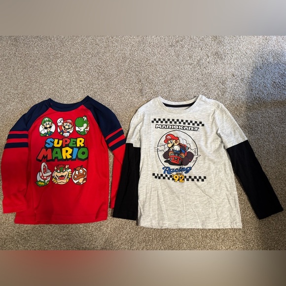 Boys Super Mario Long Sleeve Shirts sz 6 - Picture 1 of 3